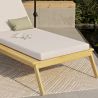 Buy Teak Wood Sun Lounger with Cushion - Beth Natural 61329 with a guarantee