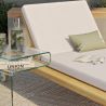 Buy Teak Wood Sun Lounger with Cushion - Beth Natural 61329 in the Europe