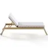 Buy Teak Wood Sun Lounger with Cushion - Beth Natural 61329 at MyFaktory