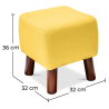 Buy Jonah scandinavian style Footstool - Fabric Yellow 55340 in the Europe