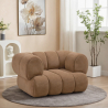 Buy Velvet Upholstered Armchair - Modern Style - Curve Premium Cream 61487 - prices