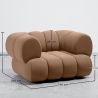 Buy Velvet Upholstered Armchair - Modern Style - Curve Premium Cream 61487 - in the EU