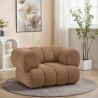Buy Velvet Upholstered Armchair - Modern Style - Curve Premium Cream 61487 - prices