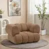 Buy Velvet Upholstered Armchair - Modern Style - Curve Premium Cream 61487 - prices