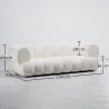 Buy Bouclé Upholstered Sofa - Modern Style - 2/3 Seater - Curved Premium White 61488 - in the EU