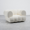 Buy Armchair Upholstered in Bouclé Fabric - Modern Style - Curve Premium White 61489 in the Europe