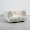 Buy Armchair Upholstered in Bouclé Fabric - Modern Style - Curve Premium White 61489 - in the EU