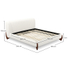 Buy Double bed 160x200 CM - Upholstered in Bouclé Fabric - Emma White 61452 in the Europe