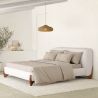 Buy Double bed 160x200 CM - Upholstered in Bouclé Fabric - Emma White 61452 - prices