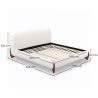 Buy Double bed 160x200 CM - Upholstered in Bouclé Fabric - Emma White 61452 in the Europe