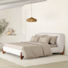 Buy Double bed 180x200 CM - Upholstered in Bouclé Fabric - Dream White 61453 at MyFaktory