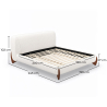 Buy Double bed 180x200 CM - Upholstered in Bouclé Fabric - Dream White 61453 home delivery