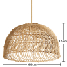 Buy Rattan Pendant Lamp - Boho Bali - Yamly Natural 61382 - in the EU