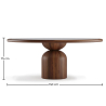 Buy Set Dining Table Round with 6 Wooden Chairs - Minimalist Design - Poler Walnut 61551 with a guarantee