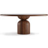 Buy Set Dining Table Round with 6 Wooden Chairs - Minimalist Design - Poler Walnut 61551 in the Europe