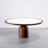 Buy Set Dining Table Round with 6 Wooden Chairs - Minimalist Design - Poler Walnut 61551 - prices