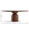 Buy Set Dining Table Round with 6 Wooden Chairs - Minimalist Design - Poler Walnut 61551 - prices