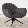 Buy Upholstered Curved Design Contemporary Style Armchair - Eireen Dark grey 61544 - in the EU