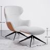 Buy Contemporary Style Upholstered Armchair with Footrest - Franka Light grey 61542 - in the EU