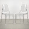 Buy Pack of 2 Dining Chairs Transparent - Victoria Ghost Style Transparent 61554 - prices