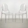 Buy Pack of 2 Dining Chairs Transparent - Victoria Ghost Style Transparent 61554 - prices
