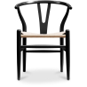 Buy Pack of 4 Dining Chairs Scandinavian Wooden with Rope Seat - Wish Black 61556 with a guarantee