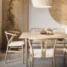 Buy Pack of 4 Dining Chairs Scandinavian Wooden with Rope Seat - Wish Black 61556 at MyFaktory