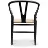 Buy Pack of 4 Dining Chairs Scandinavian Wooden with Rope Seat - Wish Black 61556 with a guarantee