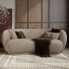 Buy Sofa Design Curved - Contemporary Style - Upholstered in Chenille - 3 Seater - Onda Beige 61557 home delivery