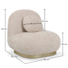 Buy Curved Contemporary Style Design Armchair Upholstered in Chenille - Nuiba Beige 61558 - in the EU