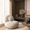 Buy Curved Contemporary Style Design Armchair Upholstered in Chenille - Nuiba Beige 61558 - prices
