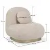 Buy Curved Contemporary Style Design Armchair Upholstered in Chenille - Nuiba Beige 61558 with a guarantee