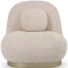 Buy Curved Contemporary Style Design Armchair Upholstered in Chenille - Nuiba Beige 61558 - in the EU
