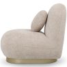 Buy Curved Contemporary Style Design Armchair Upholstered in Chenille - Nuiba Beige 61558 at MyFaktory