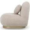 Buy Curved Contemporary Style Design Armchair Upholstered in Chenille - Nuiba Beige 61558 at MyFaktory