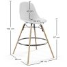 Buy Scandinavian Design Bar Stool - Wooden Legs - Lumi White 61560 - prices