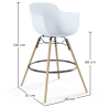 Buy Pack of 2 Bar Stools Scandinavian Design - Wooden Legs - Skandiva White 61562 - prices