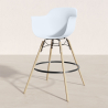 Buy Pack of 2 Bar Stools Scandinavian Design - Wooden Legs - Skandiva White 61562 in the Europe