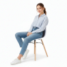 Buy Dining Chair - Scandinavian Design - Wooden Legs - Pack of 2 - Lumi White 61564 at MyFaktory