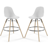 Buy Bar Stool - Scandinavian Design - Wooden Legs - Pack of 2 - Lumi White 61565 - in the EU