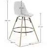 Buy Bar Stool - Scandinavian Design - Wooden Legs - Pack of 2 - Lumi White 61565 home delivery