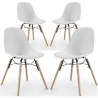 Buy Dining Chair - Scandinavian Design - Wooden Legs - Pack of 4 - Lumi White 61566 - prices