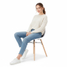 Buy Dining Chair - Scandinavian Design - Wooden Legs - Pack of 4 - Lumi White 61566 at MyFaktory