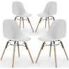 Buy Dining Chair - Scandinavian Design - Wooden Legs - Pack of 4 - Lumi White 61566 - in the EU