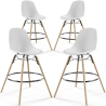 Buy Bar Stool - Scandinavian Design - Wooden Legs - Pack of 4 - Lumi White 61567 - prices