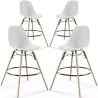Buy Bar Stool - Scandinavian Design - Wooden Legs - Pack of 4 - Lumi White 61567 - in the EU