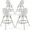Buy Bar Stool - Scandinavian Design - Wooden Legs - Pack of 4 - Lumi White 61567 - in the EU