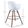 Buy Bar Stool - Scandinavian Design - Dark Wood Legs - Skandiva White 61570 at MyFaktory