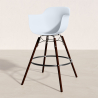 Buy Bar Stool - Scandinavian Design - Dark Wood Legs - Skandiva White 61570 in the Europe