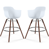 Buy Bar Stool Scandinavian Design - Dark Wood Legs - Pack of 2 - Skandiva White 61573 - in the EU